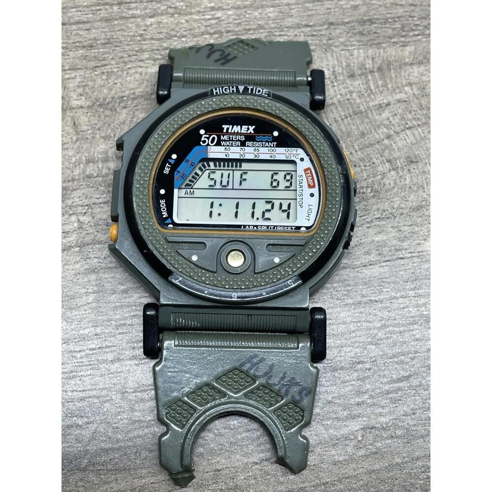 1991 Timex Blazer 707 Vintage Digital Watch Temp High Tide Light *NO BAND/STRAP